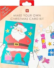 Talking Tables Christmas Card Making Craft Kit for Kids - Pack of 12 | Includes Envelopes, Stickers & Decorations, Children Art Supplies, Fun Activities, Creative Xmas Gift,Red