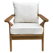 [Florabelle Living] Ash Wood Timber Chair W/Natural Cushions Linen Blend