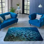 3D Blue Fish Group ZHUA3665 Game Non Slip Rug Mat Photo Carpet Zoe