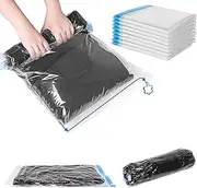 [HHMIDS] 8 Pack Compression Vacuum Storage Bags,Travel Vacuum Sealer Bags, 40x60cm Vacuum Packing Bags for Travel Roll-up Needed and Packing Organizers, Luggage Accessories Comforters Clothes (Blue)