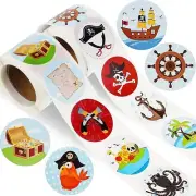 25 Pirate Stickers Party Favor Teacher Supply Halloween Crossbones treasure