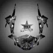 Polaris RZR 1000 XP UTV Wrap Graphics Decal Kit 2013-2015 Guardian Black