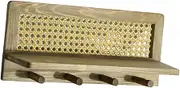 Ｂｅｓｇａ Coat Rack Wall Mount with Shelf Wall Hooks with Shelf,Space Saving with 4 Hooks,Entryway Coat Hanger for Nursery Towels, Antique Color