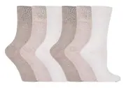 6 Pk Ladies Cotton Non Elastic Diabetic Socks adult