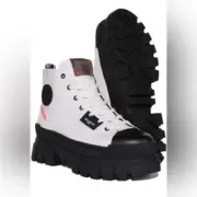 New Palladium Revolt HI TX Chunky Platform Star Boot Black White Womens US 9.5