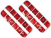 Healeved Red Heart Glitter Nail Stickers DIY Kit 2 Boxes Manicure Decor Sequins for Nail Art Valentine's Day Nails Sticker