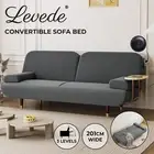 Levede Convertible Sofa Bed Lounge Couch Charging Station 3 Seater Side Table