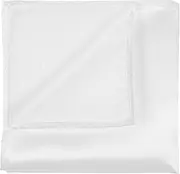 [WY LIGHTING LEVEL] 2 Pcs Satin Pocket Square Suit Men's Handkerchiefs Classic Pure Silk Hankies Solid Color Pocket Squares Towel Premium Gent Neckties Hankies for Men Father's Day, White, 11.8 × 11.8