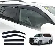 OAD4X4 Weathershields Compatible with Lexus LX570 / LX450d 2008-2021, Injection Weather Shields Window Visors Wind Deflectors Sun Rain Guard 4PCS Set