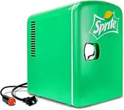 Koolatron Sprite Mini Fridge for Bedrooms| 4L 6 Can 12V Compact Refrigerator for Snacks Lunch Drinks| Portable Personal Cooler/Warmer for Desktop Home Office Car Kids Travel Camping, Green
