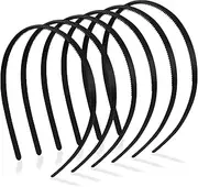 Hanyousheng 6 Pack Plastic Headband, 8mm Teeth Comb Headband, Black Non-slip Hair Hoop, Unisex Sport Fashion Hair Band Accessories for Women and Men