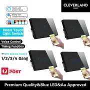WiFi Switch Smart Home Touch RF Light Wall Panel For Alexa Google 1/2/3/4 Black