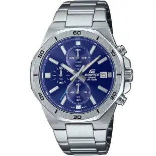 【CASIO 卡西歐】卡西歐 EDIFICE 賽車鋼帶錶-藍色(EFV-640D-2A 台灣公司貨)