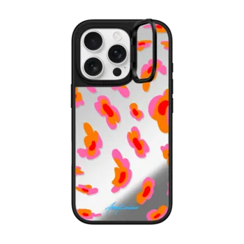 iPhone 16 Pro Mirror Ring Stand Case MagSafe Compatible Floating Flowers