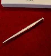 NEW Rolex Silver Scribe Platinum Wave Cut Ballpoint Pen, Refillable, AD VIP Gift
