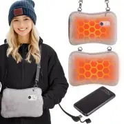 Hand Warmers Rechargeable, Portable Graphene Heated Gloves, Faux Rabbit Fur H...