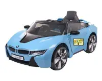 在飛比找Yahoo!奇摩拍賣優惠-家事達] BMW 寶馬I8 兒童可遙控電動車單驅(藍色/白色