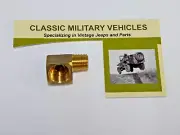 Carter WO Carburetor Brass Fuel Line Elbow. Willys MB CJ2A Ford GPW Army Jeep.