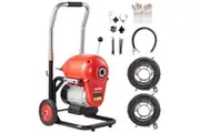 VEVOR Drain Cleaner Machine 120FT x 6/5" 1100W Sectional Snake Auger Manual Feed
