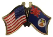 Pack of 6 USA American Falkland Island Friendship Flag Bike Hat Cap lapel Pin