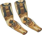 [FHEDVBN] Ancient Egypt Tribe Series Arm Sleeves Compression Arm Covers for Men Women Outdoor Sun Sleeves Cooling Sports Sleeve, Black