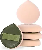 ZEYIYER 5PCS Powder Puff, Makeup Foundation Sponge, Setting Powder Puff Cushion Foundation Sponge, Teardrop Design Latex Free Blender Sponge for Concealer, Beauty Blender Tool(Green)