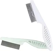 White Long Handle Metal Hair Nit Comb Remove Head Nits Nit Comb For Pets Kids And Adults Lice Treatments (14cm, 18cm)
