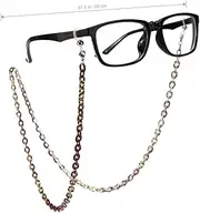 [Healvian] Aluminum Glasses Chain Eyeglass Cord for Men Women Secure Eyeglass Lanyard Black