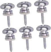 Hoement 6pcs Guitar Strap Locks Studs for Electric Guitar Ukulele Bass Secure Strap Retainer with Easy Installation Chrome Finish for Reliable Performance