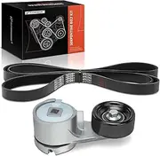 Engine Serpentine Belt Drive Kit Compatible with Ford Thunderbird 1986-1988 & Lincoln Continental 1985-1987, Mark VII 1985-1989 & Mercury Cougar 1987-1988 - 5.0L