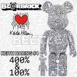 BEETLE BE@RBRICK 凱斯 哈林 KEITH HARING #4 4代 白黑 庫柏力克熊 100 400%