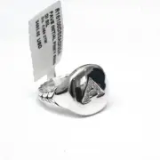 New DAVID YURMAN Pave Initial Letter A Pinky Ring in Diamond & Silver Size 3.5