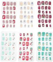 Healeved 144pcs Nail Stickers Gem Stickers False Nails with Glue Sticky Gems Rhinestones for Craft Abs