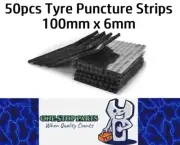 50 x Black 6mm Tyre repair kit strips for plugging tyre puncture hole (50pcs)