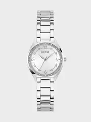 GUESS Women's Silver Charlotte Link Watch