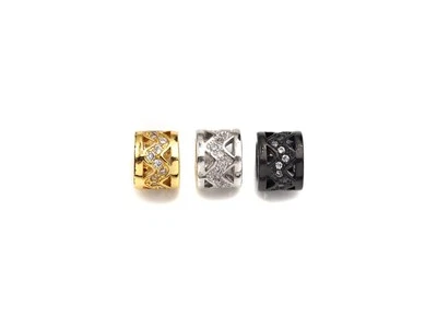 Big Hole CZ Pave beads, Cubic Zirconia Spacer Beads, European Large hole Bead,