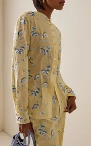 [Markarian] Juniper Embroidered-Cotton Shirt