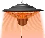 Electric Outdoor Patio Heater, Hanging Ceiling Patio Heater, Instant Warm, Space Infrared Heater for Balcony Courtyard Little Surprise