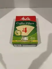 Melitta Cone Coffee Filters, Natural Brown, No. 4, 100 count