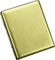 [Lorxilar] Cigarette Case Vintage, Copper, 20 Capacity, Double Sided Spring Clip Open Pocket Holder,One Size,Gold