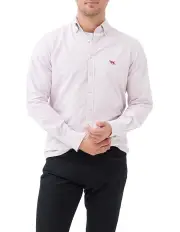 [Rodd & Gunn] Gunn Oxford Stripe Long Sleeve Sports Fit Shirt in Port