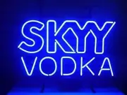 17"x14" Skyy Vodka Neon Sign Lamp Light Bar Show Gift Decor Man Cave Wall MM