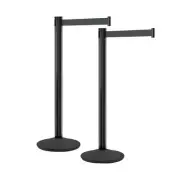 Retractable Belt Barrier 2pk, 40” Tall Crowd Control Stanchion, 10’