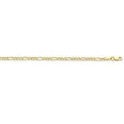 9kt Yellow Gold 3/1 Figaro Chain Necklace 50cm