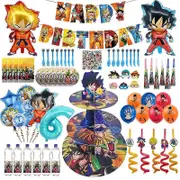 2024 Dragon Ball Z Birthday Party Supplies Son Goku Tableware Banner Cake Stand Foil Balloons Baby Shower Kids Party Decorations 10pcs Forks