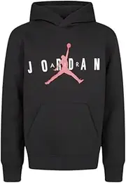 [Jordan] Air Jumpman Big Boys' Fleece Hoodie - Premium Warmth, Moisture-Wicking, Iconic Style - Black, Medium, Black, Medium