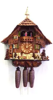Cuckoo Clock Black Forest House, Mill Wheel 5.1850.01.C NEW