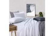Elan Linen 100% Egyptian Cotton Vintage Washed 500TC Sheets Set - White