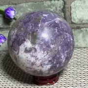 532g Natural Purple mica Quartz Crystal sphere ball Healing Madagascar A15