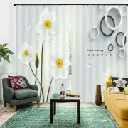 Petal White Butterfly 3D Curtain Blockout Photo Printing Curtains Drape Fabric